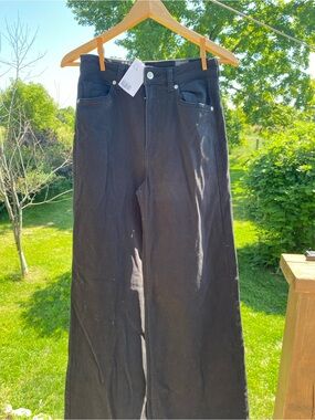 H&M Wide High Waisted Black Jeans